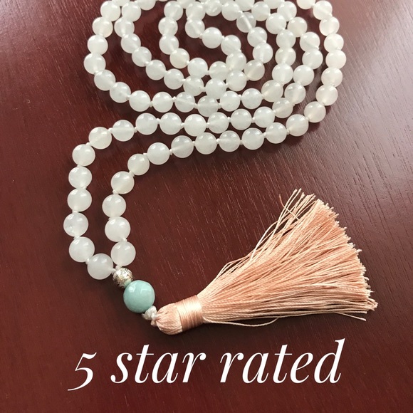 DEVINE FEMINE Moonstone mala necklace prayer beads - Picture 2 of 8